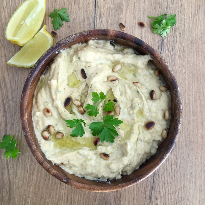Homemade Hummus With Toasted Pine Nuts