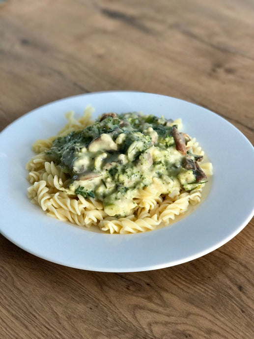 Creamy Vegan Mushroom Broccoli Pasta